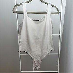 Scoop neck thong bodysuit